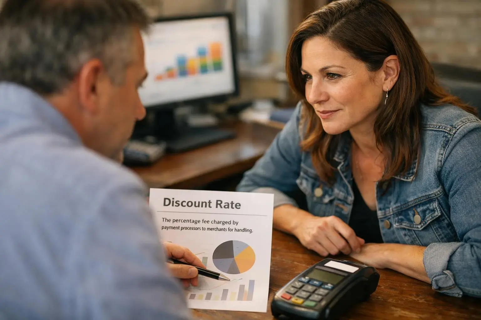 How Discount Rate applies to Credit Card Processing services in Staten Island, United States—practical illustration